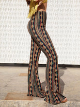 VCAY Beach Summer Geo Print Flare Pants Boho Hippie Boot Cut Trousers